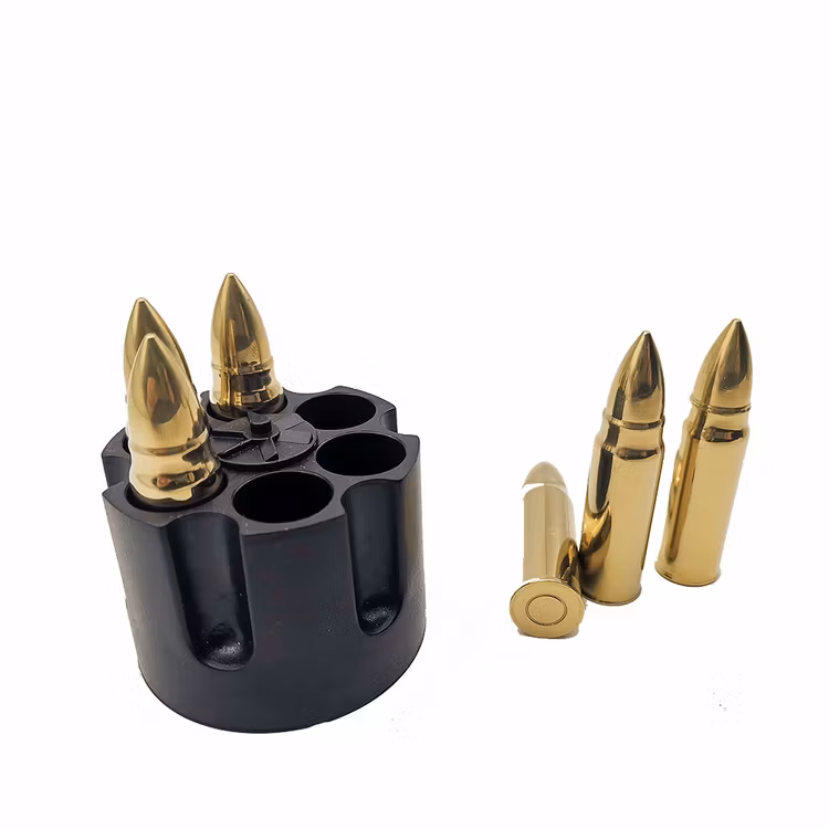 Whiskeykulor i Revolvertrumma - Guld