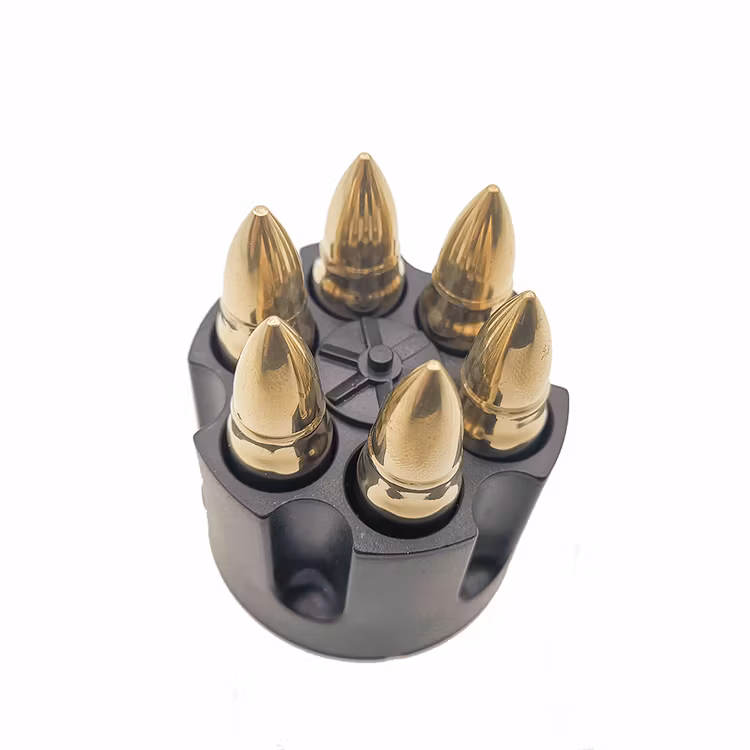 Whiskeykulor i Revolvertrumma - Guld