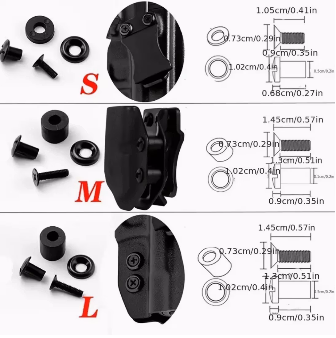 RangeMaster - Adjustable screw set for holsters - Medium