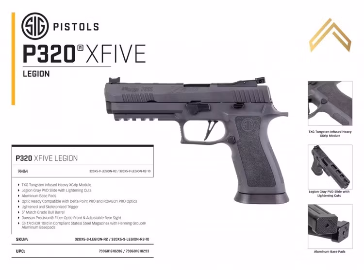 Sig Sauer - P320 X-Five Legion 9mm - USED