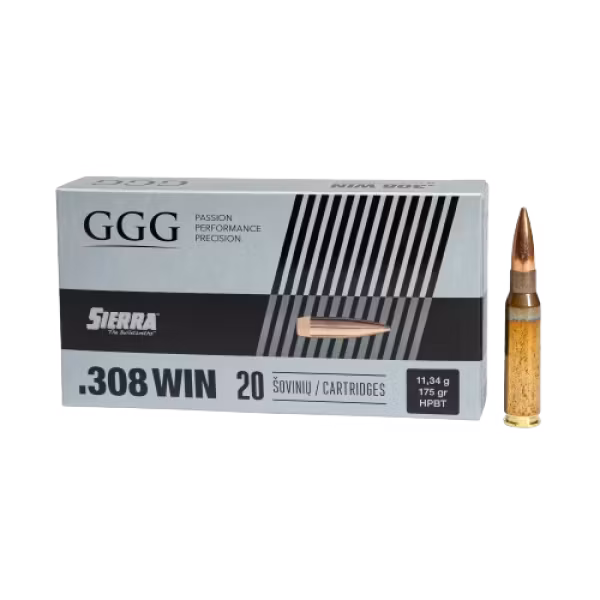 GGG - Ammo .308 Win - 175gr - HPBT Sierra Matchking - 50 askar