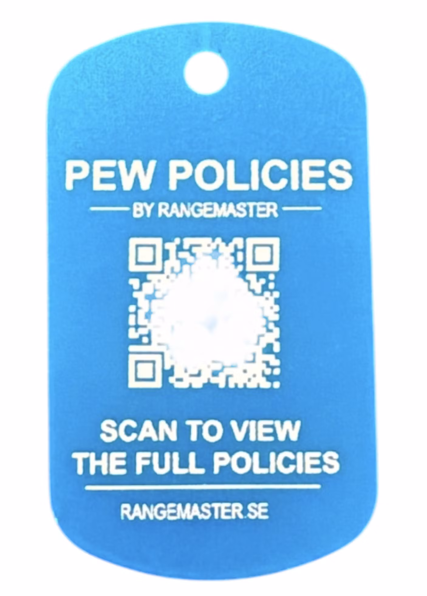 RangeMaster – PEW POLICIES Travel Tags (1-pack) - Ljus Blå
