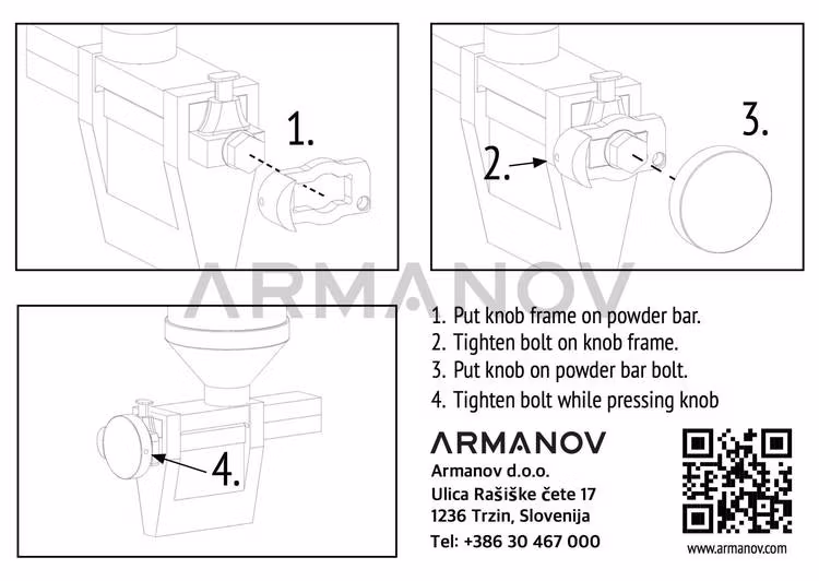 Armanov - Clickable Dillon Precision Powder Thrower Adjustment Knob Assembly