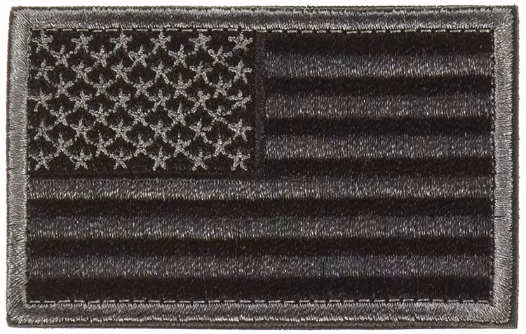 USA Black & Gray American Flag Patch
