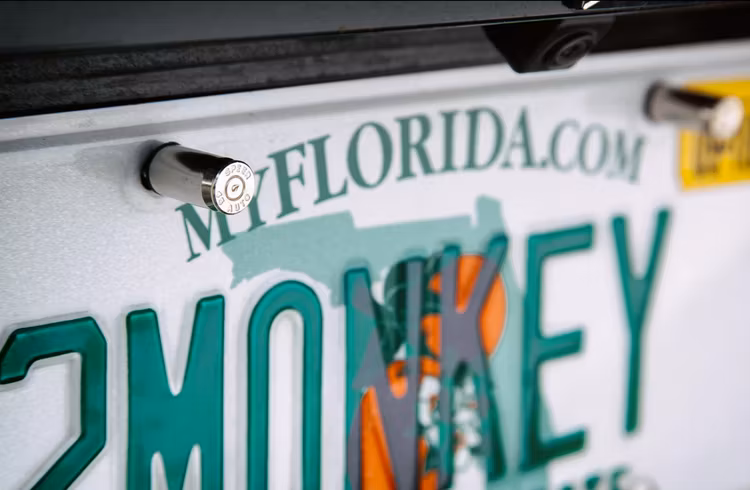 Lucky Shot - .45 Caliber Bullet License Plate Fasteners