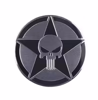 3D Metal Aluminium Skull Emblem