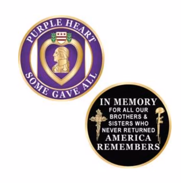 Eagle Emblem - Challange coin - Purple heart