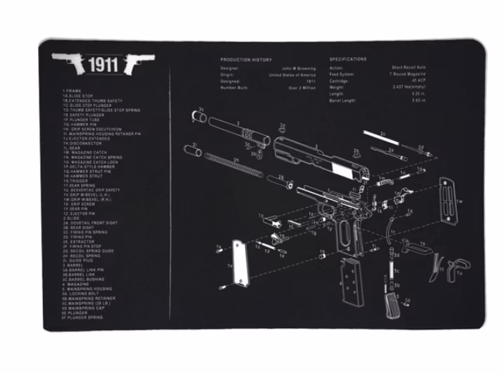 1911 Gun Cleaning Bench Mat