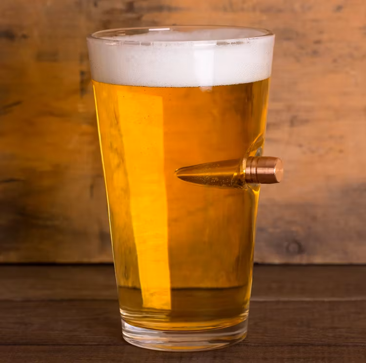 Lucky Shot - .50 Caliber Bullet Pint Glass