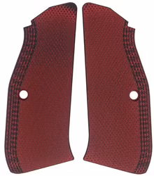 LokGrips - CZ Shadow 2 Thin Full Checkered - Red Black