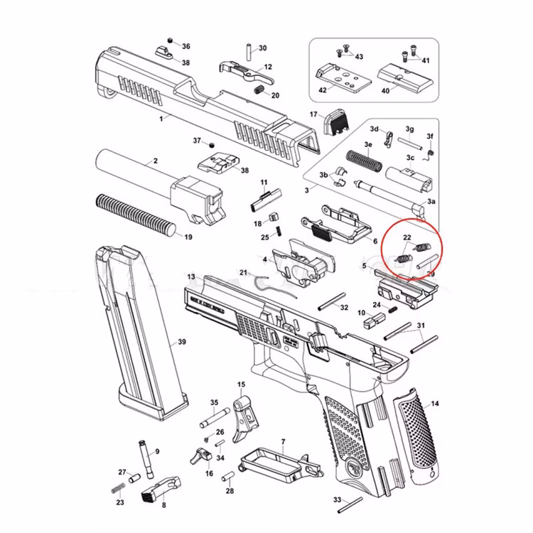 Eemann Tech - Trigger bar spring for CZ P-10