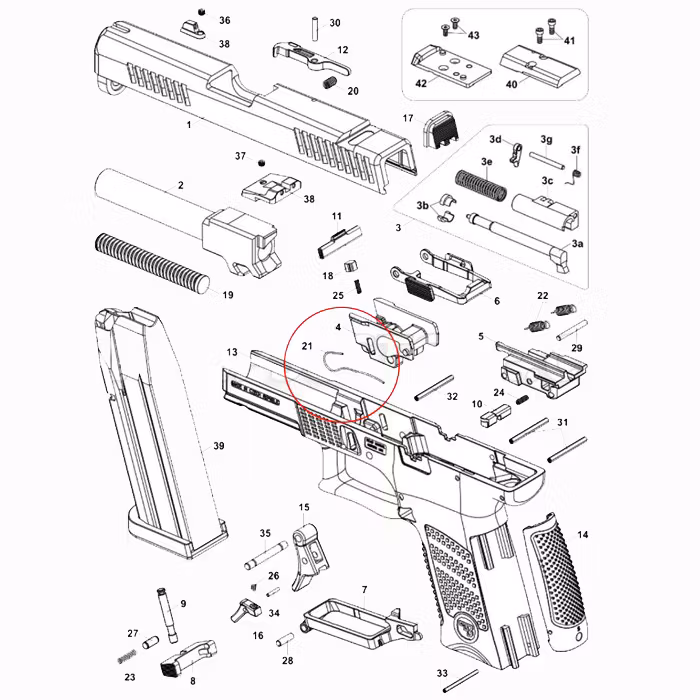 Eemann Tech - CZ P-10 - Slide Stop Spring