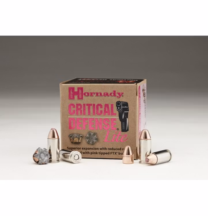 Hornady - Critical Defense Ammunition - 9mm Lite - 100gr - FTX - 25 ask