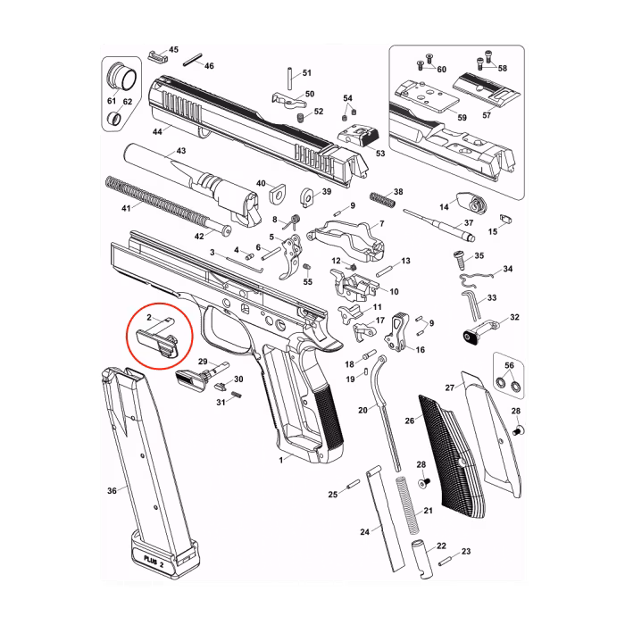 CZ - CZ75 DC/Shadow 2  - Slide stop - #2