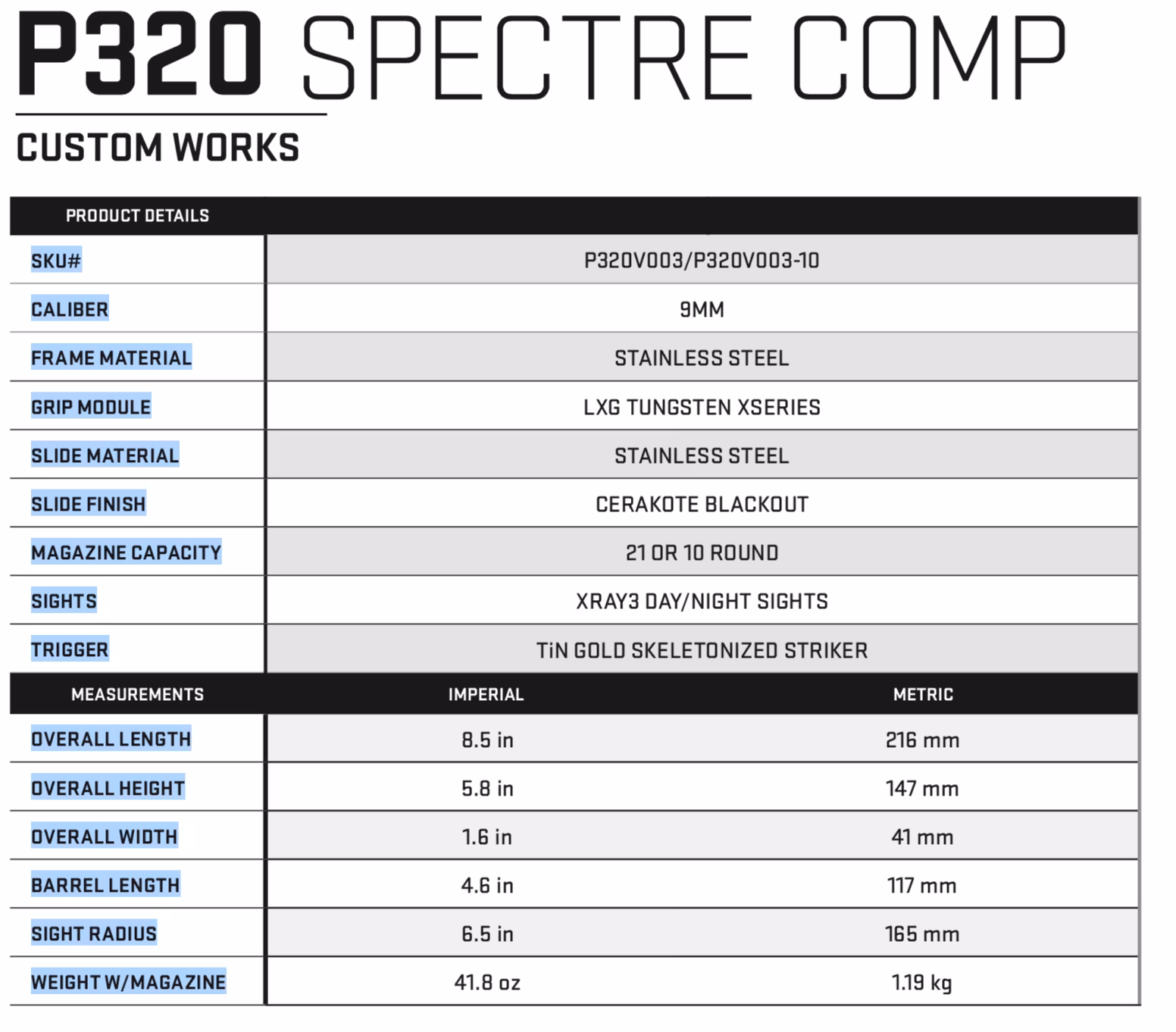 Sig Sauer - P320 Spectre Comp