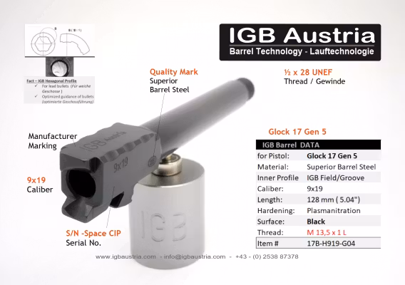 IGB - Glock 17 Gen5 IGB Threaded Barrel M13,5x1L