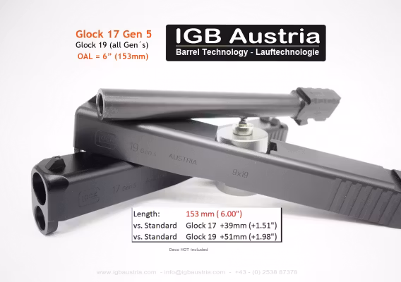 IGB - 6" IGB Glock 17 Gen5 / Glock 19 Barrel