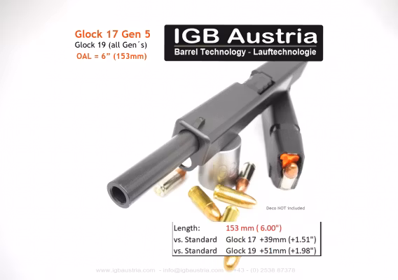 IGB - 6" IGB Glock 17 Gen5 / Glock 19 Barrel