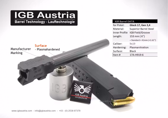 IGB - 6" Glock17 Glock34 Gen3/4 Barrel