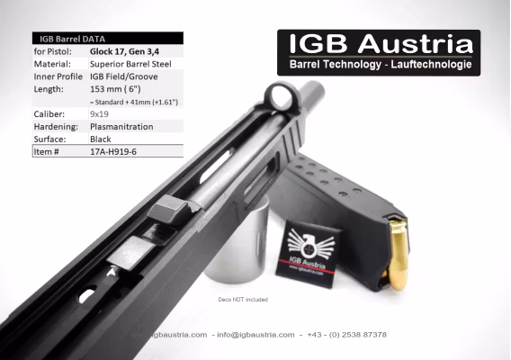 IGB - 6" Glock17 Glock34 Gen3/4 Barrel