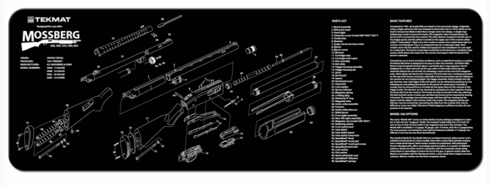 TekMat - Mossberg Shotgun - Cleaning Bench Mat