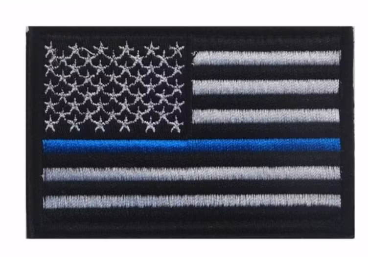 USA flag patch - Velcro - Thin blue line