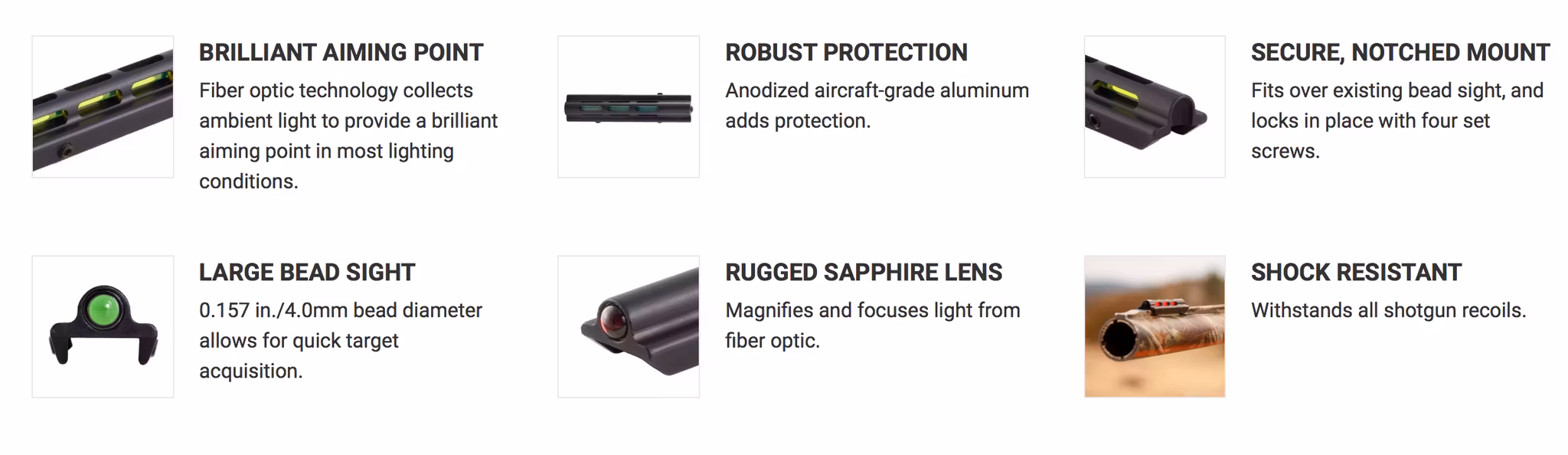 Trijicon - TrijiDot Fiber Optic Shotgun Sight - .210 - .280 Wide Ribs