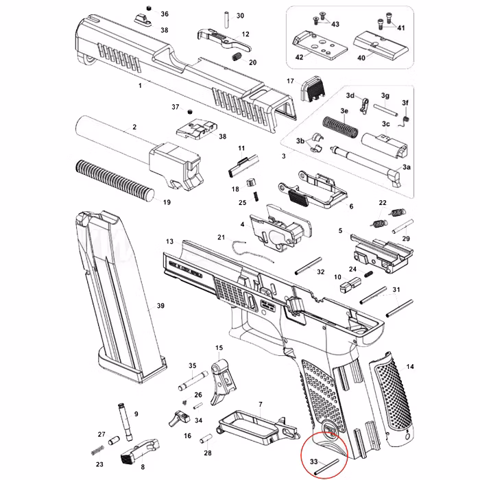 CZ - P-10 - Interchangeable Back Strap Pin - #33