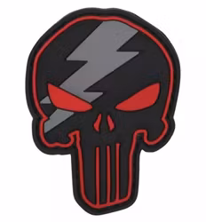 3D Patch - Punisher - Skull - Red