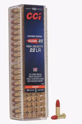 CCI - Clean-22 Target Ammo - 22 LR -  HV Poly-Coat Lead - Red - RN - 40gr - 100/Box