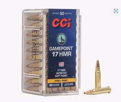 CCI - Rimfire Ammunition 17 HMR Gamepoint Jacketed SP 20gr 50/Box