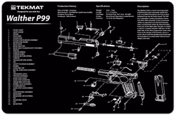 TekMat - Gun Cleaning Bench Mat 3D For Walther P99