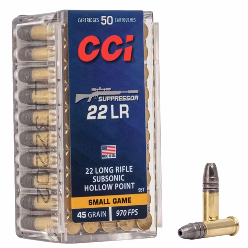 CCI - Rimfire Ammunition 22 LR Supressor Solid 45gr 50/Box