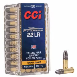 CCI - Rimfire Ammunition 22 LR Supressor Solid 45gr 50/Box