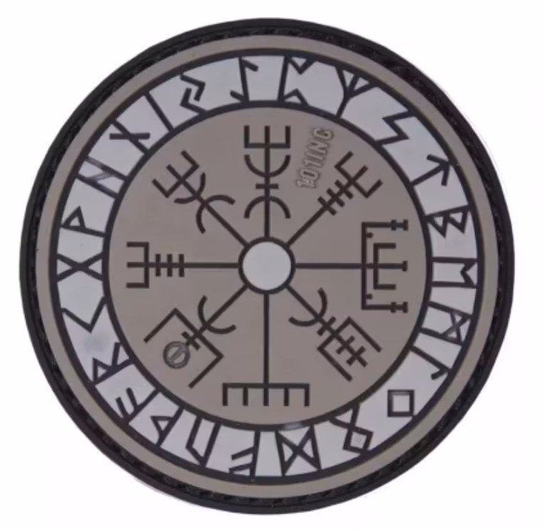 3D Patch - Runsköld Vegvisir Grey - PVC