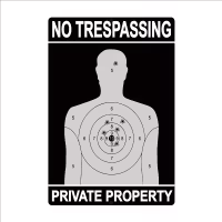 No Trespassing - Guns dont kill people - Metal tin sign