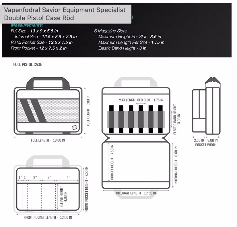 Savior Equipment - Specialist Double Pistol Case - Svart
