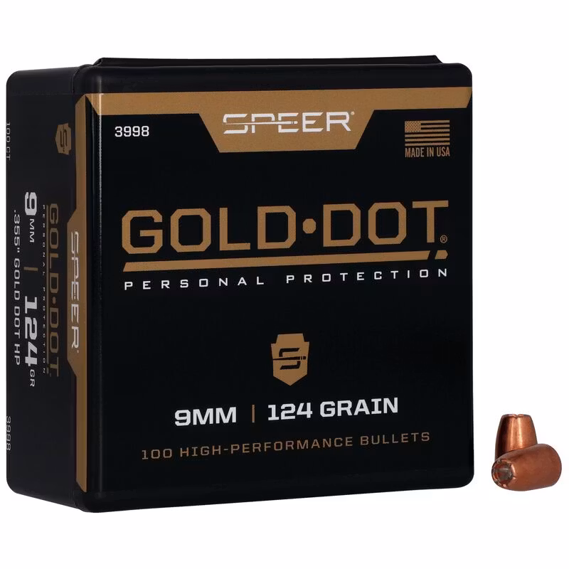 Speer - Gold dot bullets - 9mm - .355 - HP - 124gr - 100 st