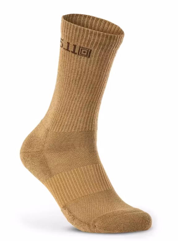 5.11 - Duty Ready Basic Crew Socks (6-Pack) - US Dark Coyote (389)