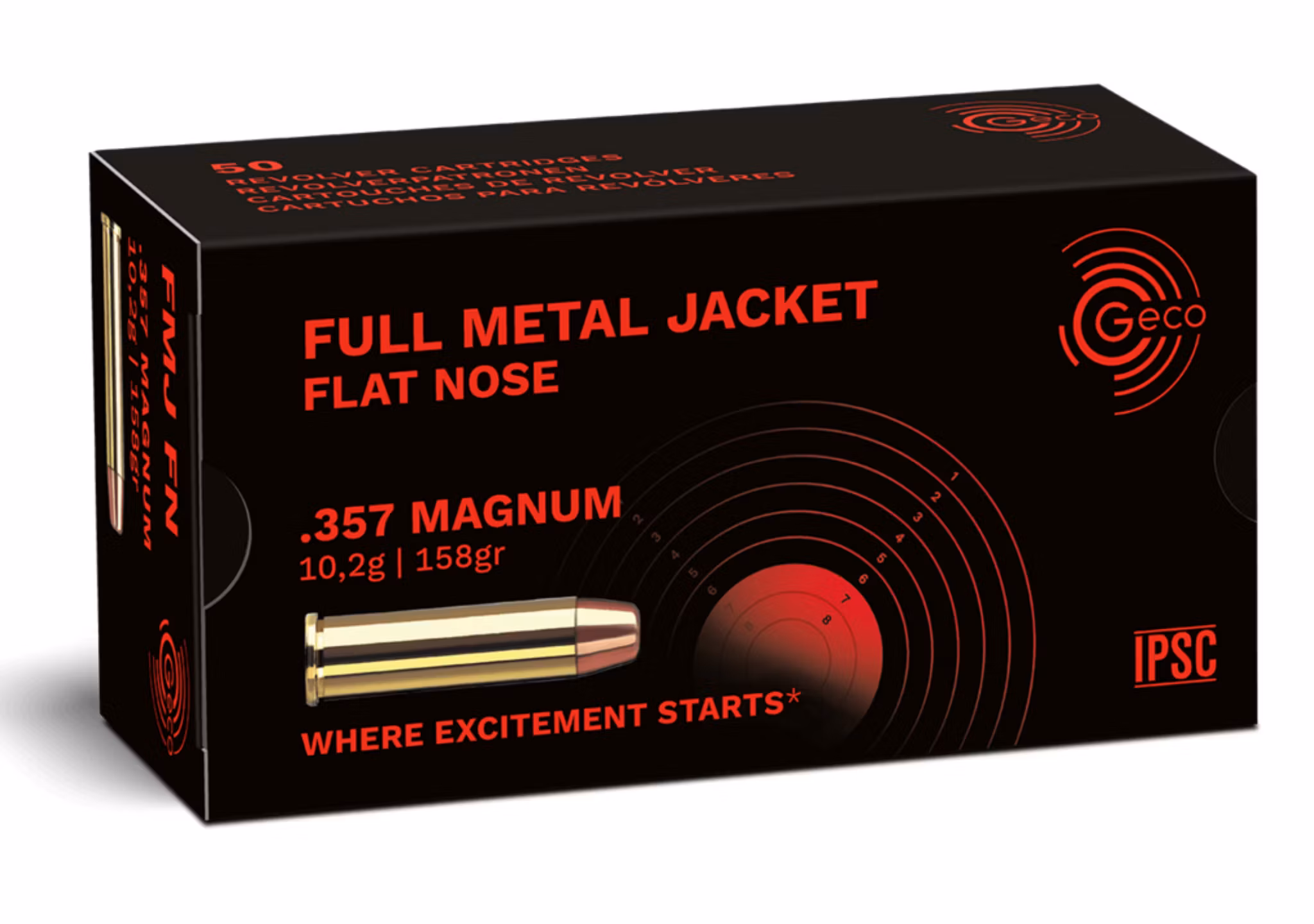 Geco - .357 Magnum Full Metal Jacket - Flat nose - 10,2g - 50/ask