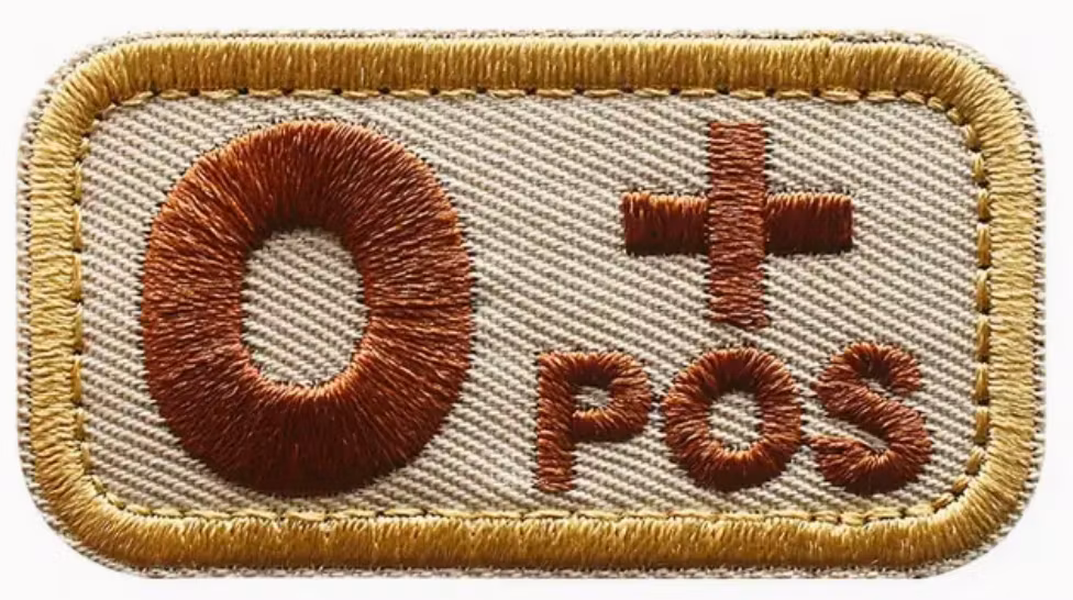 Blodgrupp - 0 + Pos - Beige- Brun - Patch