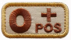 Blodgrupp - 0 + Pos - Beige- Brun - Patch