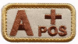 Blodgrupp - A + Pos - Beige- Brun - Patch
