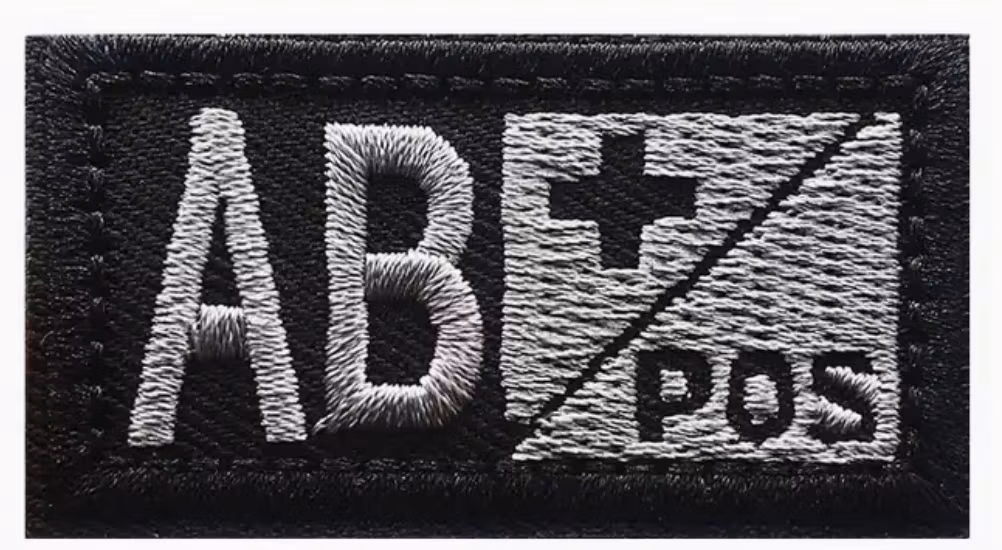 AB + Pos - Svart - Silver - Patch