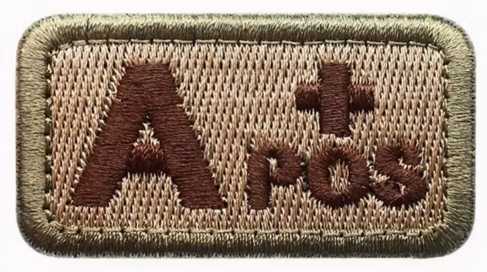Blodgrupp - A + Pos - Grön - Brun - Patch