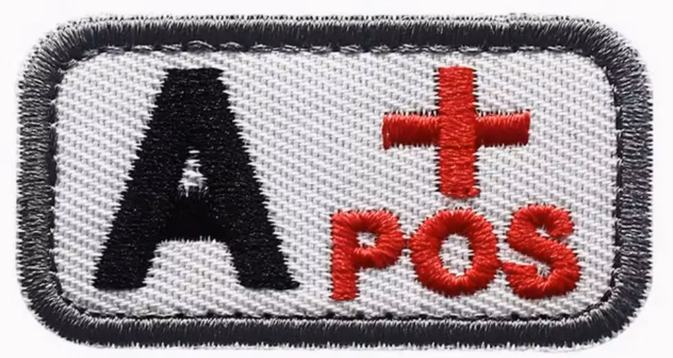 A + Pos - Vit- Svart  - Patch