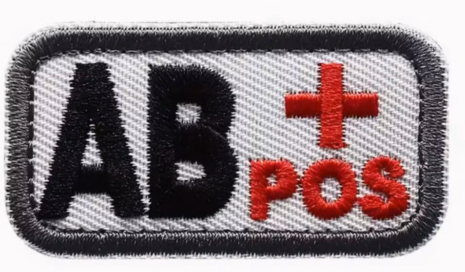 AB + Pos - Vit- Svart  - Patch