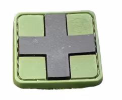 Kors - Grön/svart - Patch