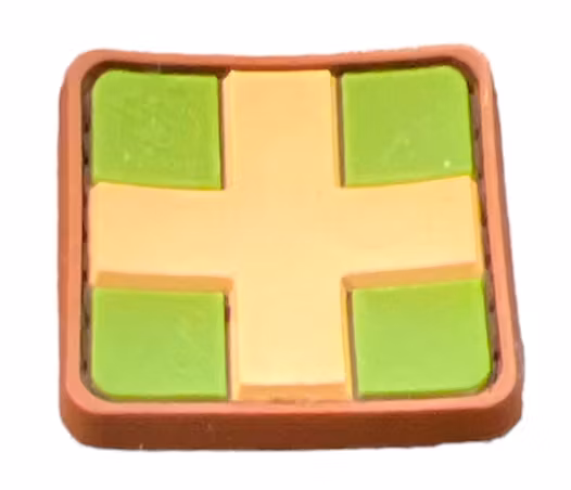 Kors - Grön/beige - Patch