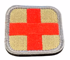 Kors - Röd/Brun - Patch